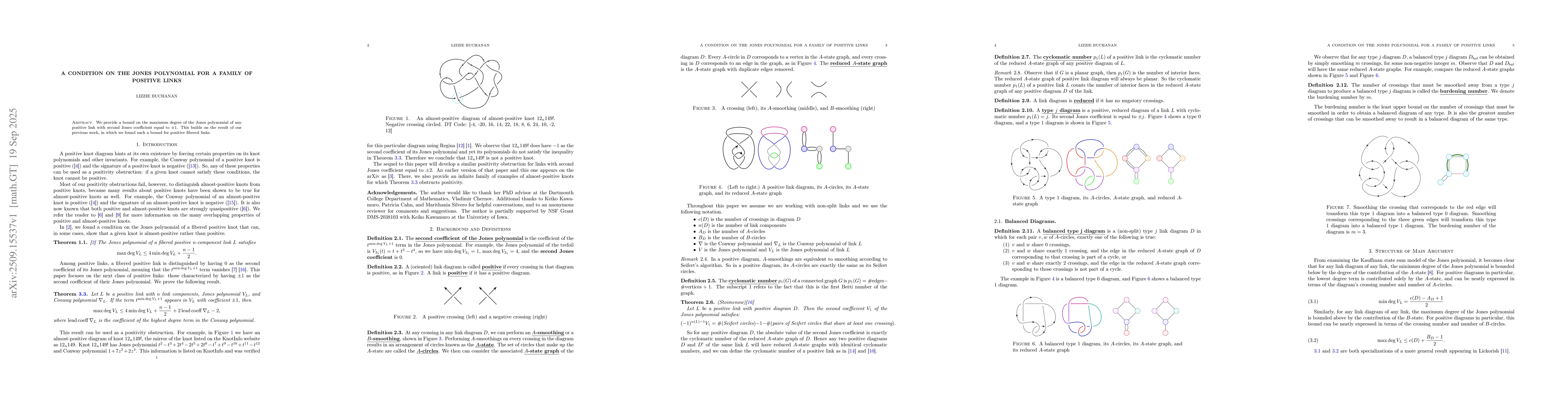 Thumbnail for A condition on the Jones polynomial for a family of positive links