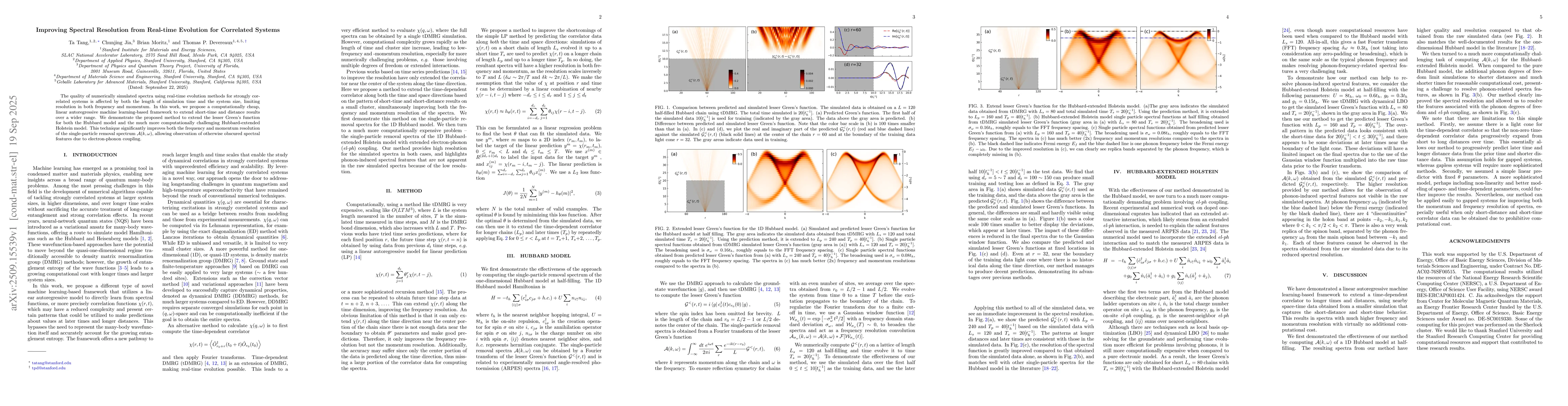Thumbnail for Improving Spectral Resolution from Real-time Evolution for Correlated
  Systems