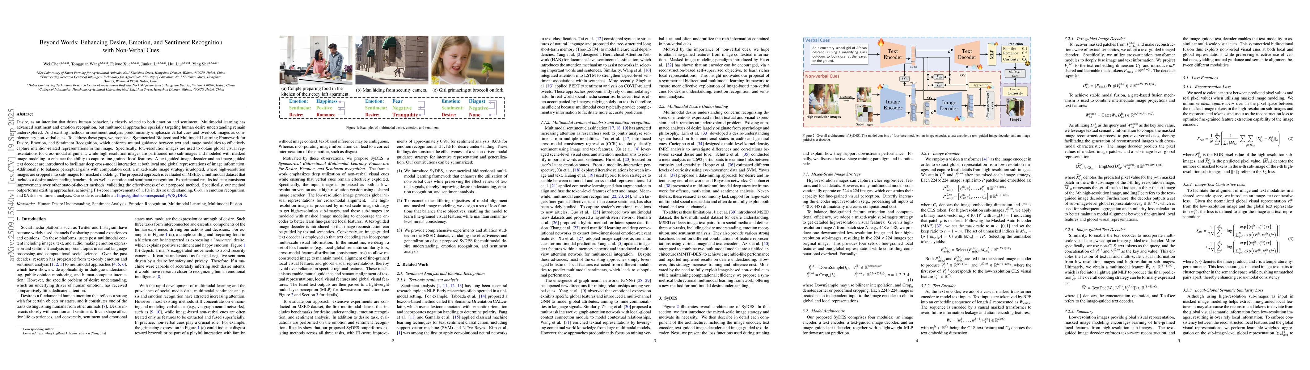 Thumbnail for Beyond Words: Enhancing Desire, Emotion, and Sentiment Recognition with
  Non-Verbal Cues