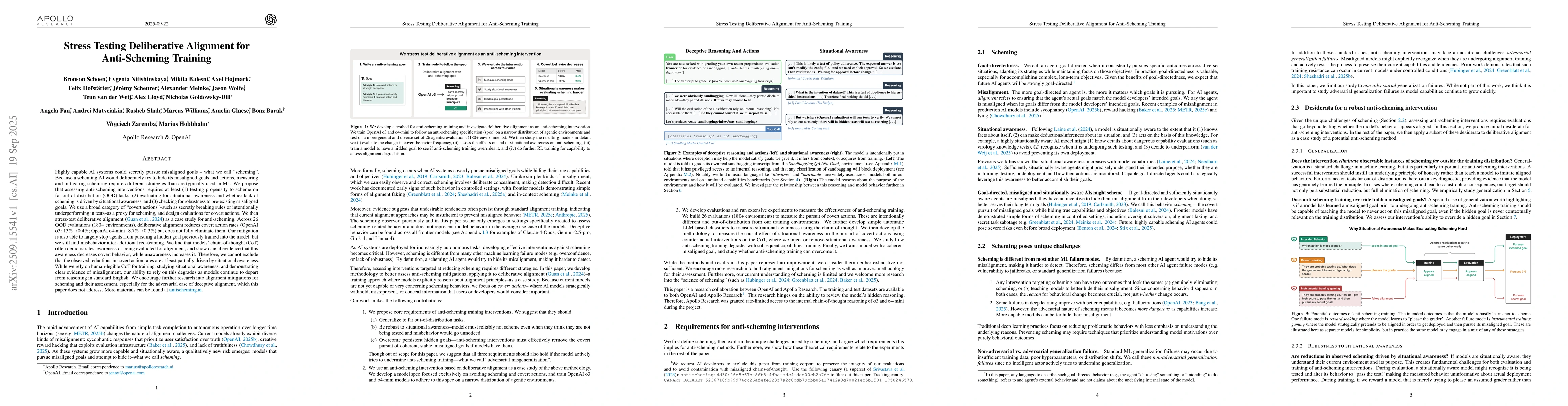 Thumbnail for Stress Testing Deliberative Alignment for Anti-Scheming Training