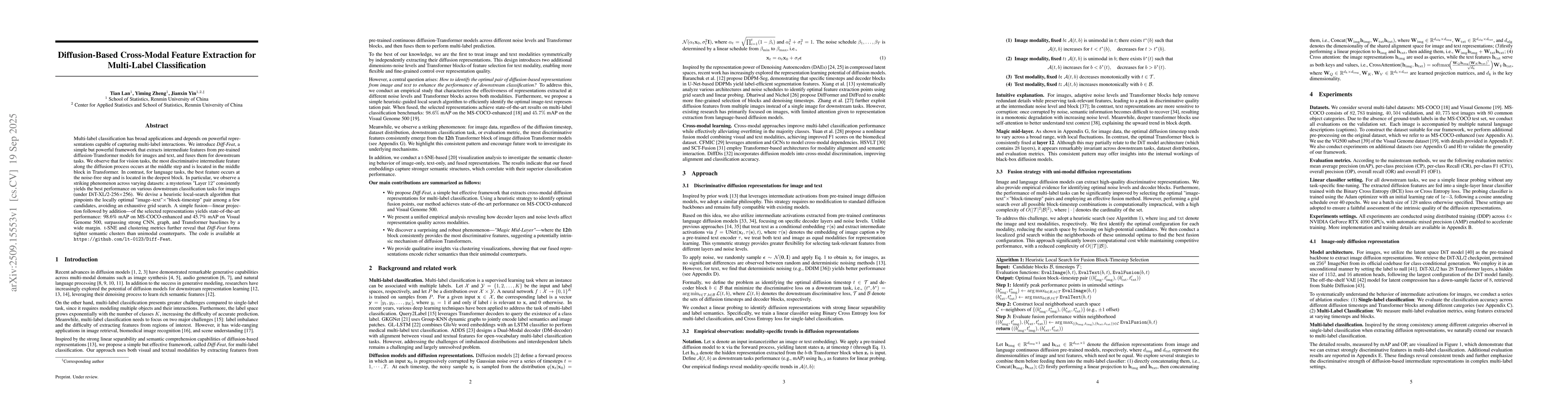 Thumbnail for Diffusion-Based Cross-Modal Feature Extraction for Multi-Label
  Classification
