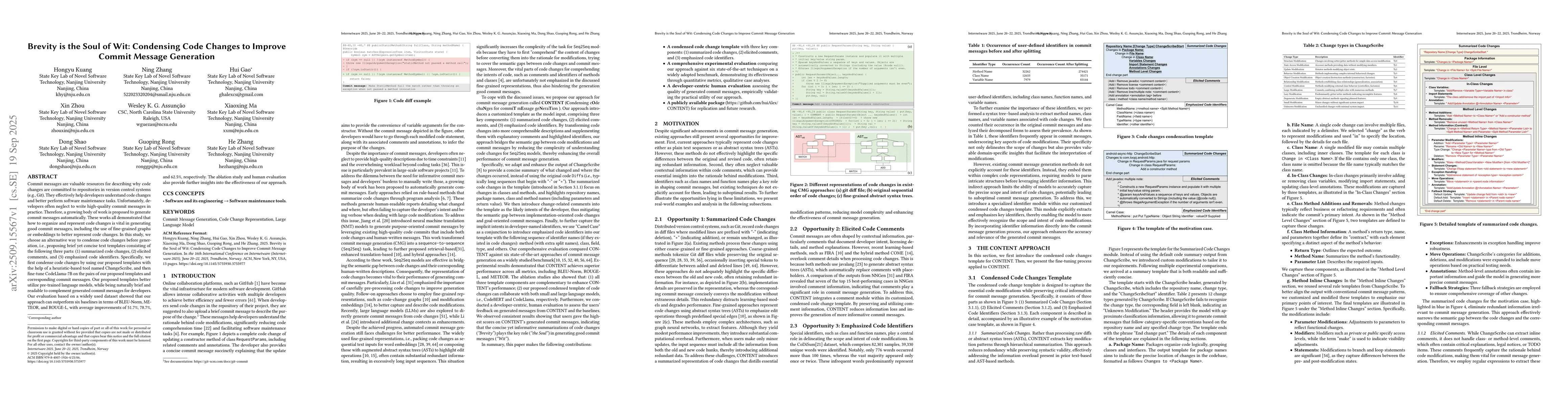 Thumbnail for Brevity is the Soul of Wit: Condensing Code Changes to Improve Commit
  Message Generation