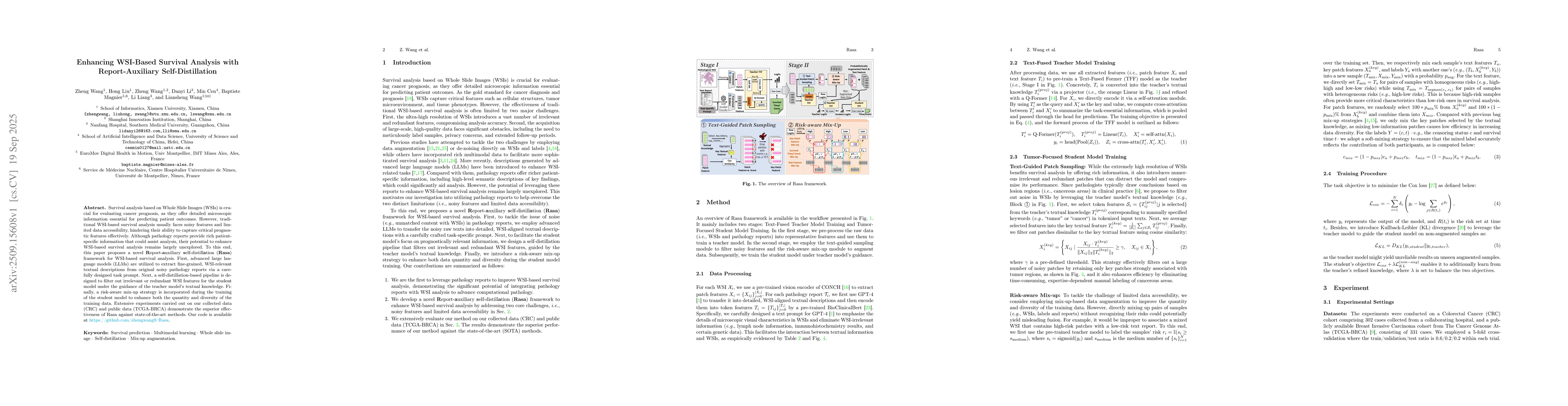 Thumbnail for Enhancing WSI-Based Survival Analysis with Report-Auxiliary
  Self-Distillation