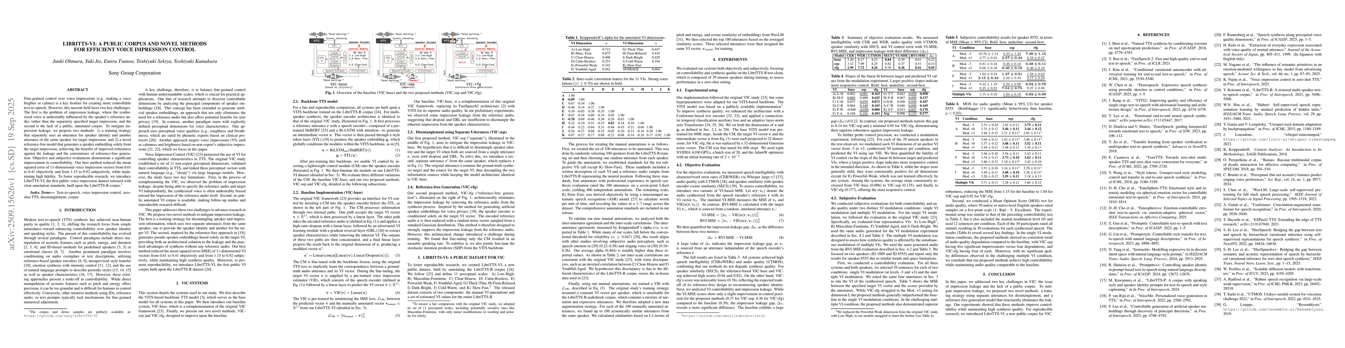 Thumbnail for LibriTTS-VI: A Public Corpus and Novel Methods for Efficient Voice
  Impression Control