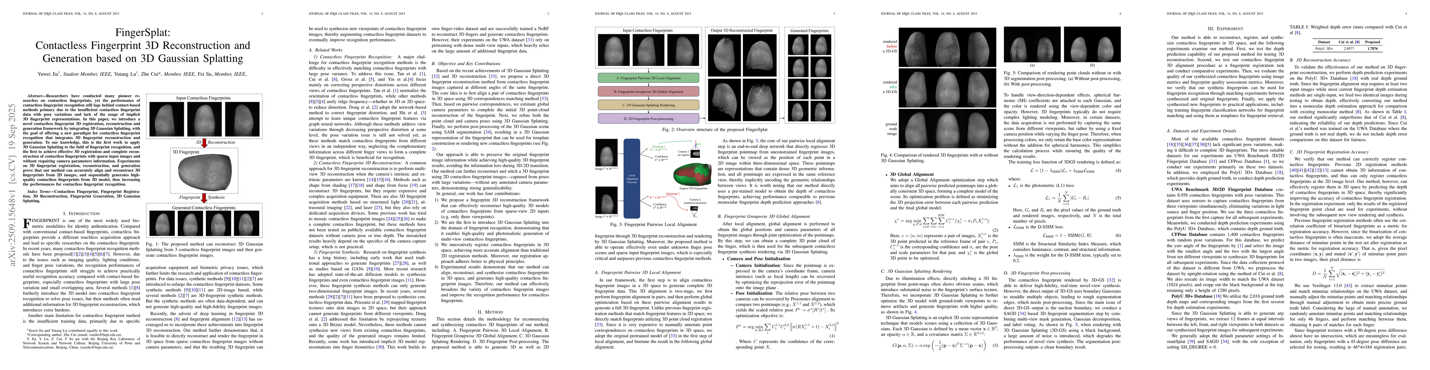 Thumbnail for FingerSplat: Contactless Fingerprint 3D Reconstruction and Generation
  based on 3D Gaussian Splatting
