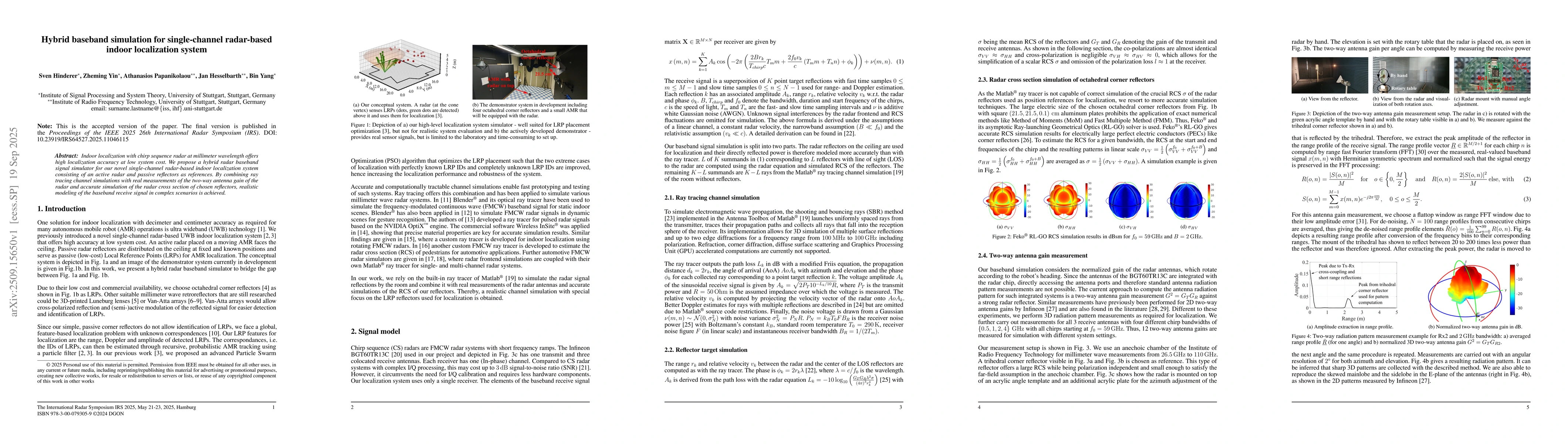 Thumbnail for Hybrid Baseband Simulation for Single-Channel Radar-Based Indoor
  Localization System