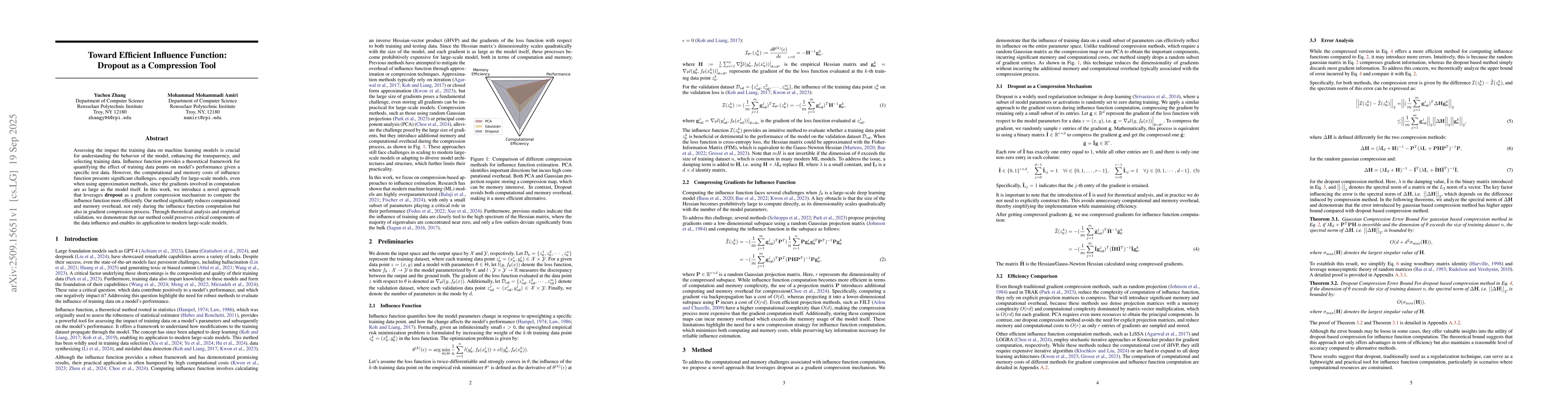Thumbnail for Toward Efficient Influence Function: Dropout as a Compression Tool