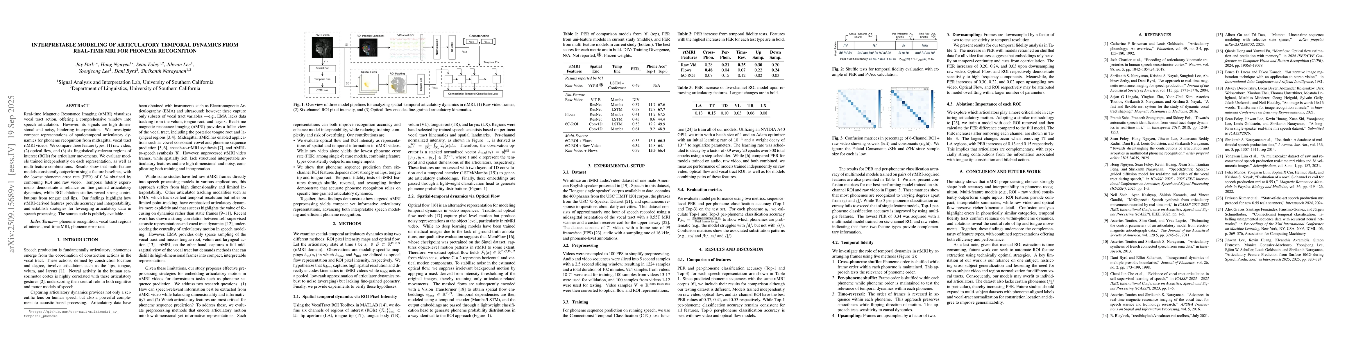 Thumbnail for Interpretable Modeling of Articulatory Temporal Dynamics from real-time
  MRI for Phoneme Recognition