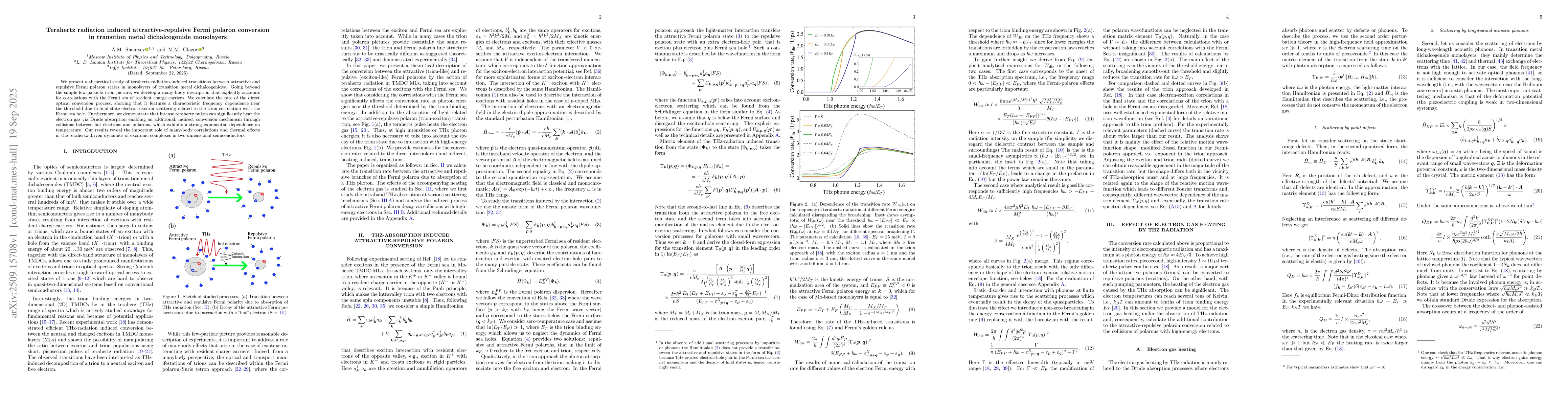 Thumbnail for Terahertz radiation induced attractive-repulsive Fermi polaron
  conversion in transition metal dichalcogenide monolayers