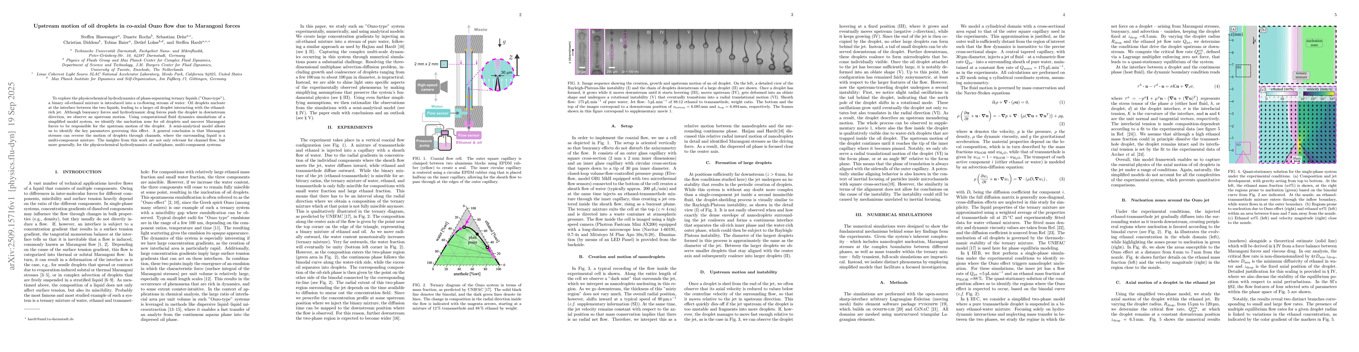 Thumbnail for Upstream motion of oil droplets in co-axial Ouzo flow due to Marangoni
  forces