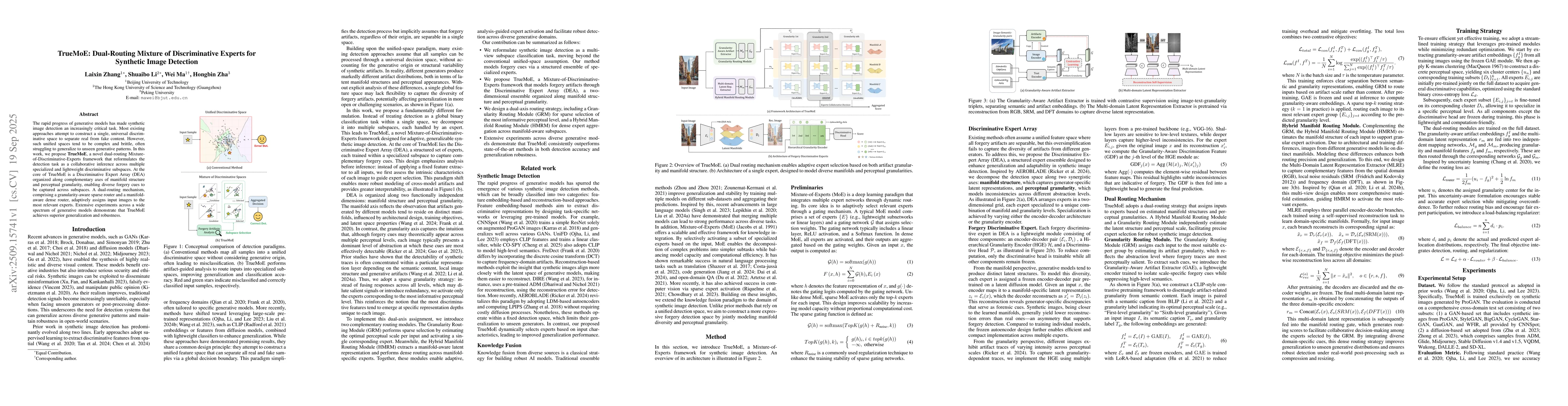 Thumbnail for TrueMoE: Dual-Routing Mixture of Discriminative Experts for Synthetic
  Image Detection