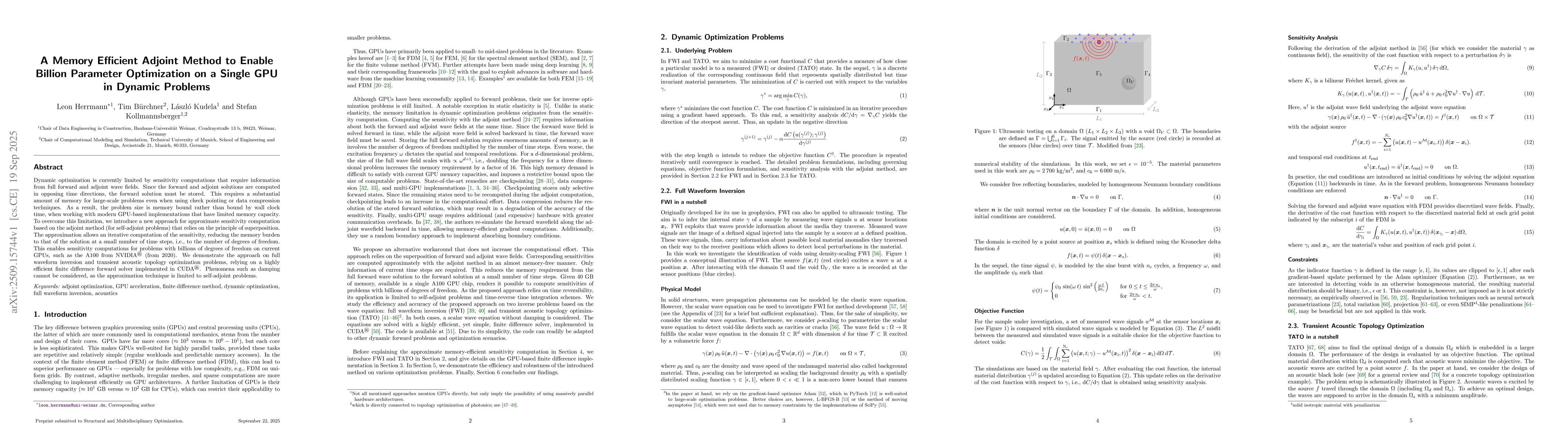 Thumbnail for A Memory Efficient Adjoint Method to Enable Billion Parameter
  Optimization on a Single GPU in Dynamic Problems