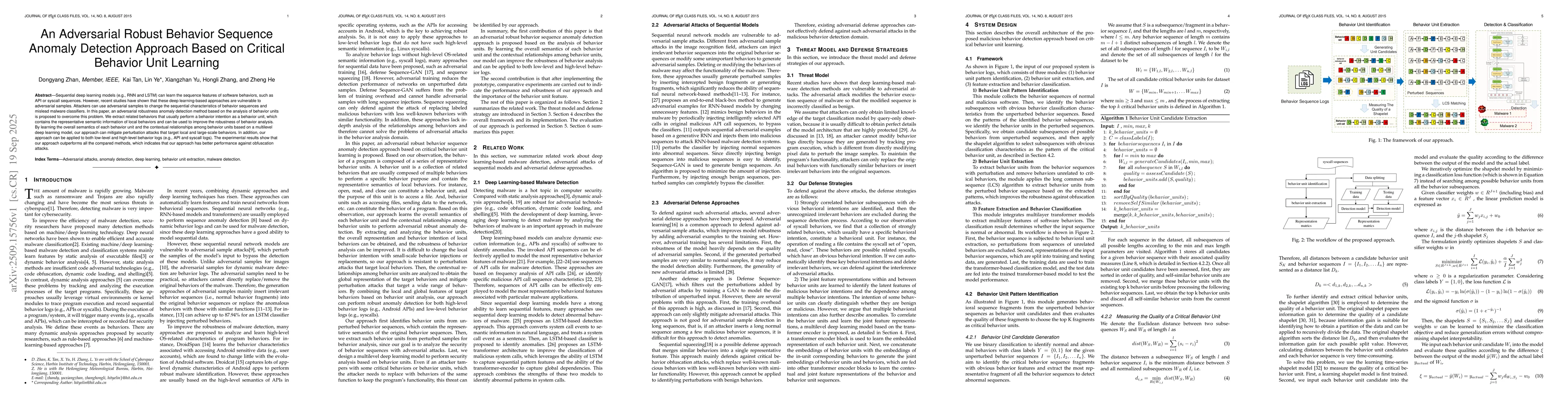 Thumbnail for An Adversarial Robust Behavior Sequence Anomaly Detection Approach Based
  on Critical Behavior Unit Learning