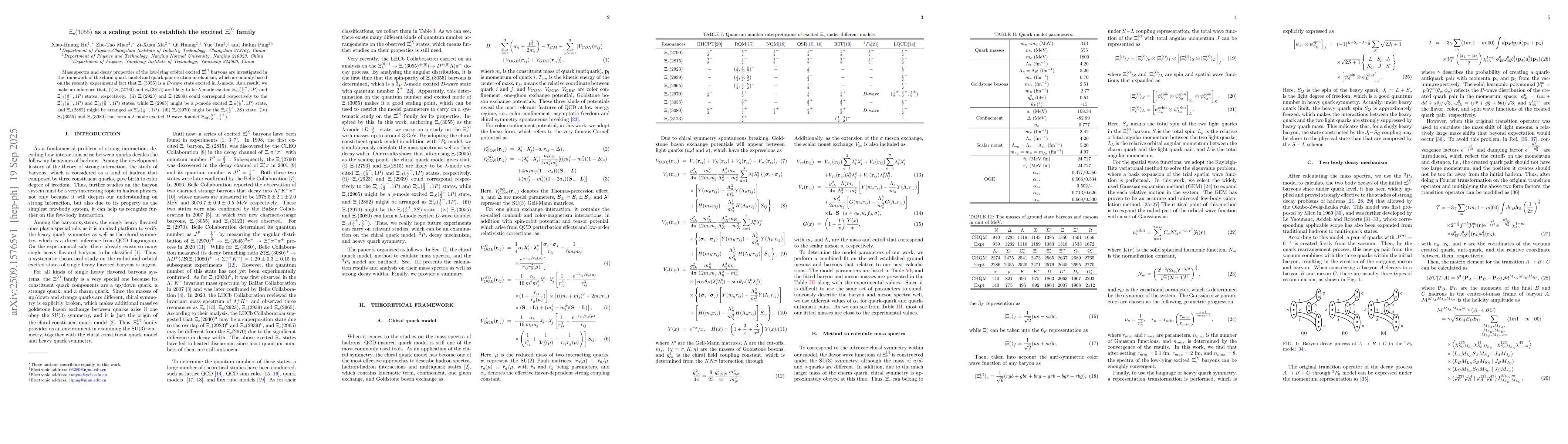 Thumbnail for $Ξ_c(3055)$ as a scaling point to establish the excited
  $Ξ_c^{(\prime)}$ family