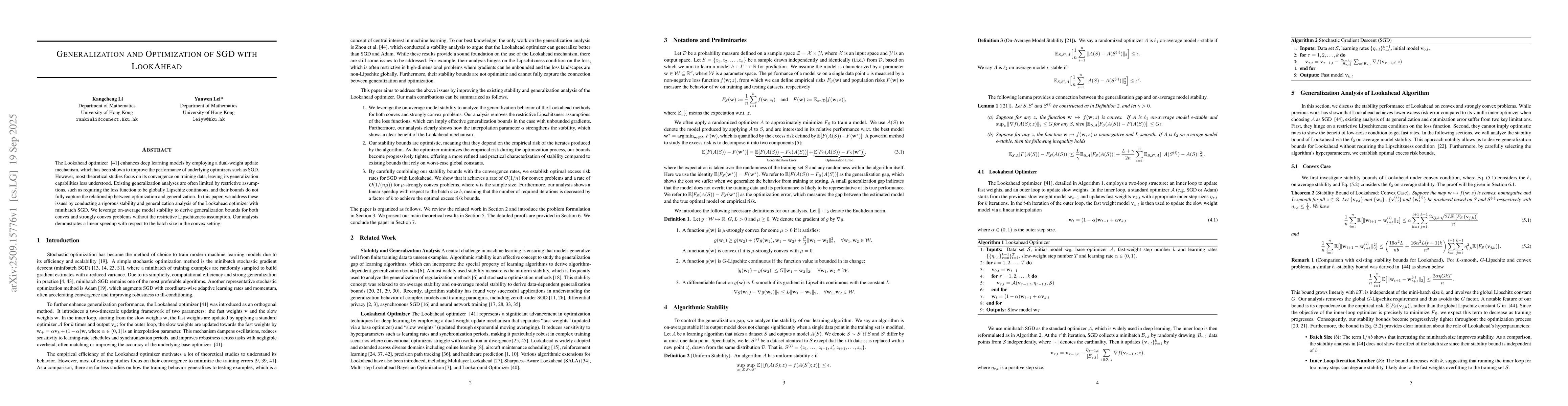 Thumbnail for Generalization and Optimization of SGD with Lookahead