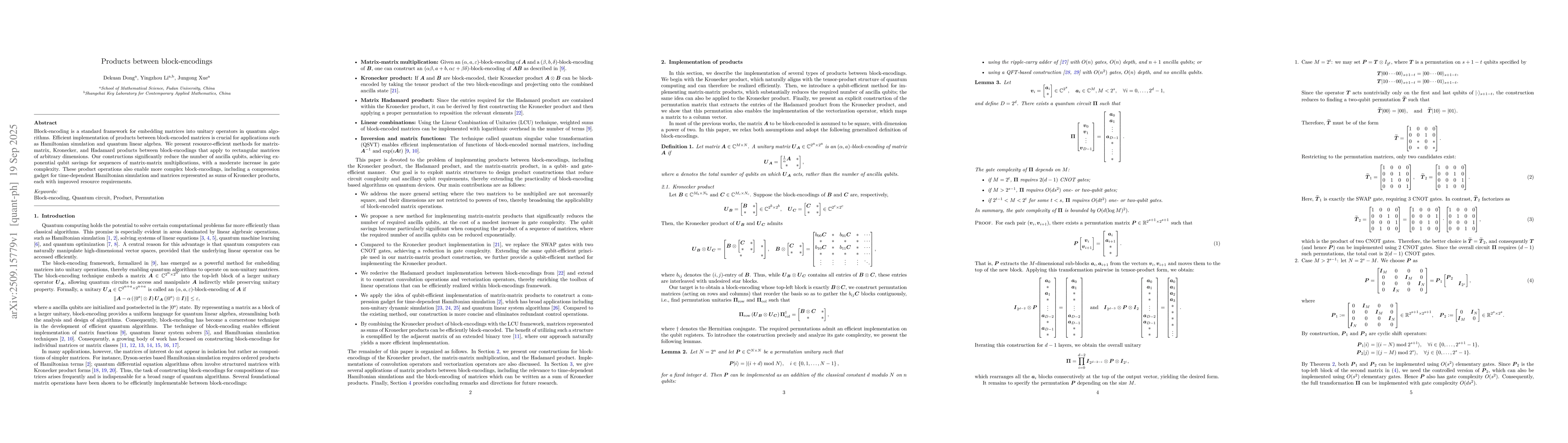 Thumbnail for Products between block-encodings
