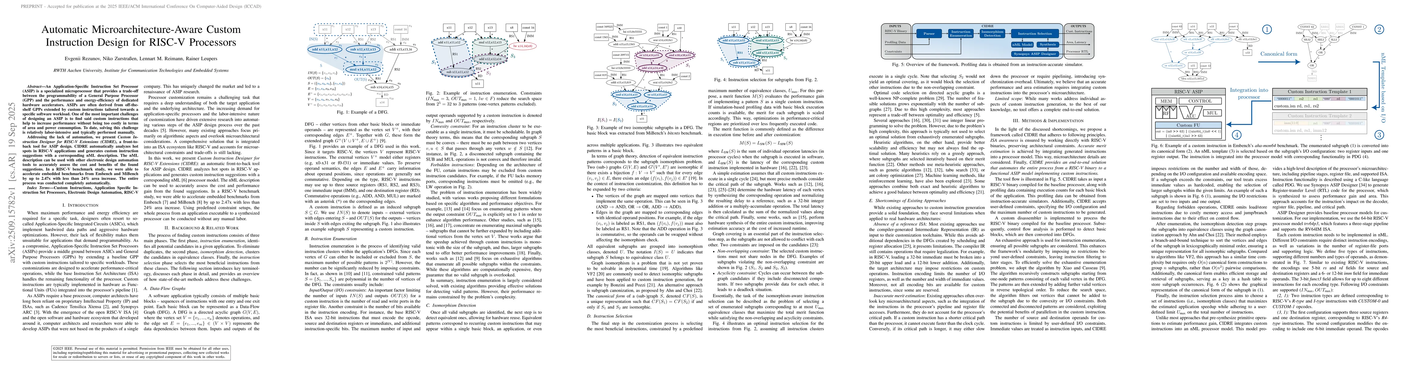 Thumbnail for Automatic Microarchitecture-Aware Custom Instruction Design for RISC-V
  Processors