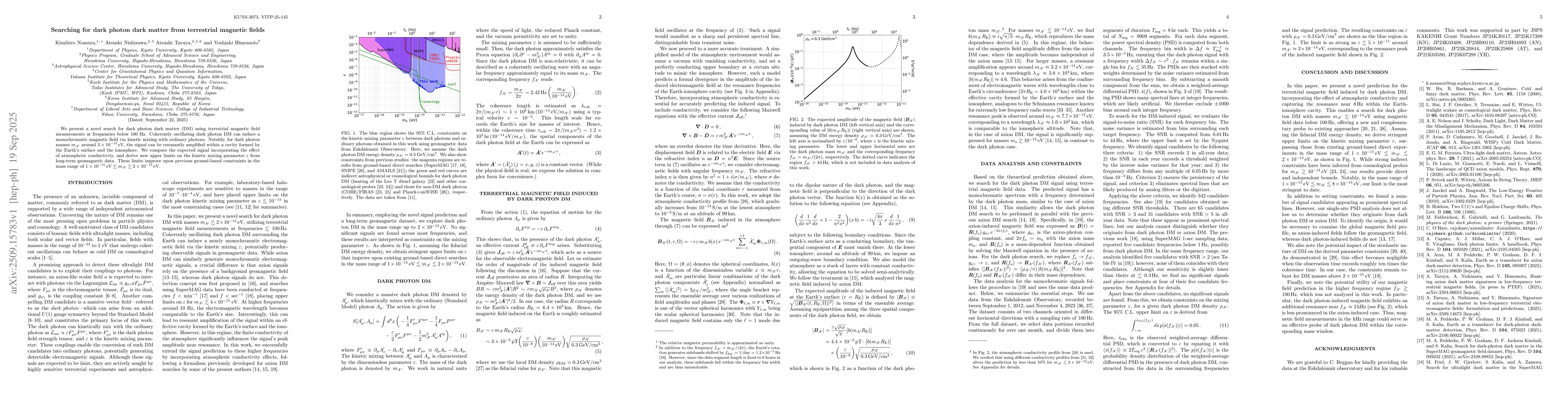 Thumbnail for Searching for dark photon dark matter from terrestrial magnetic fields