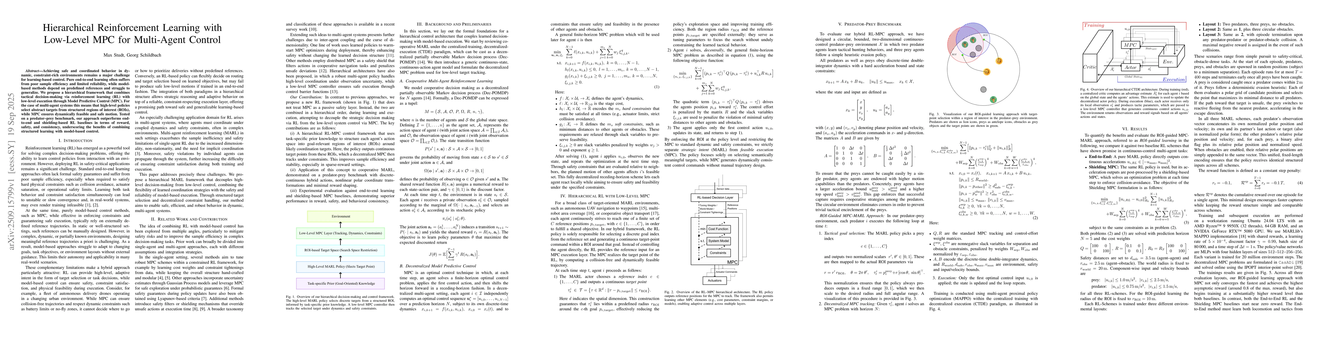 Thumbnail for Hierarchical Reinforcement Learning with Low-Level MPC for Multi-Agent
  Control