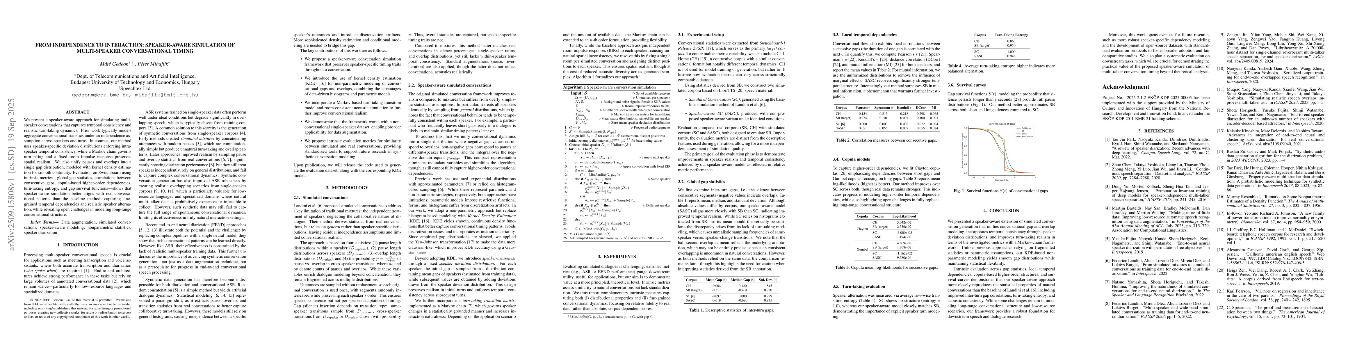 Thumbnail for From Independence to Interaction: Speaker-Aware Simulation of
  Multi-Speaker Conversational Timing