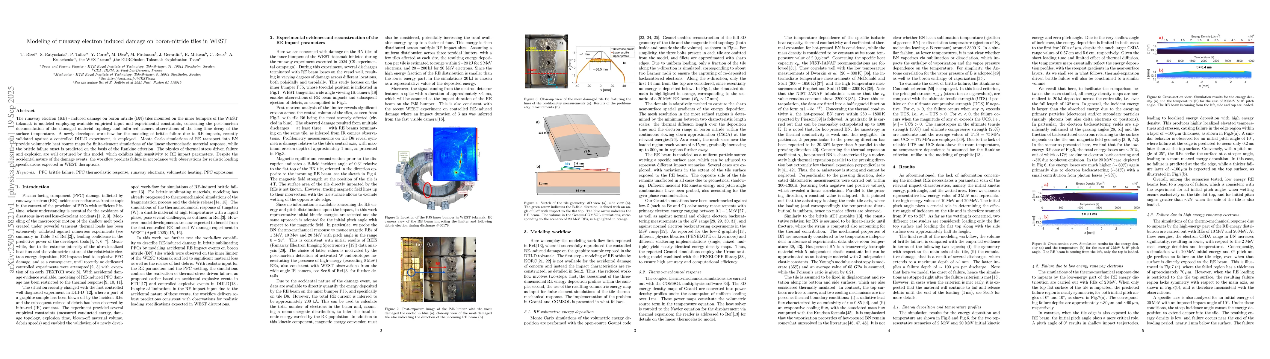 Thumbnail for Modeling of runaway electron induced damage on boron-nitride tiles in
  WEST