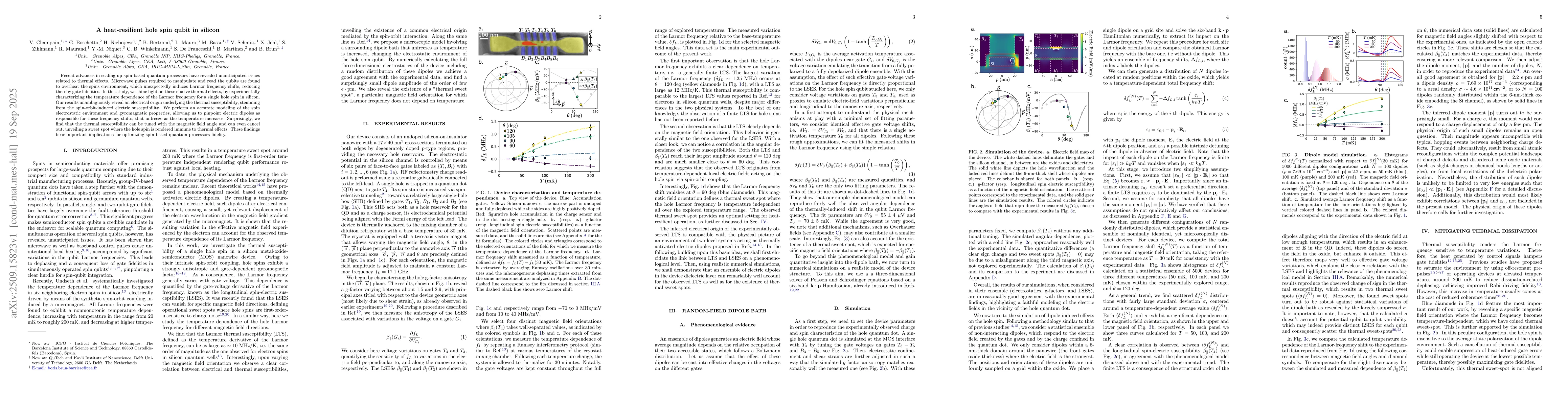 Thumbnail for A heat-resilient hole spin qubit in silicon