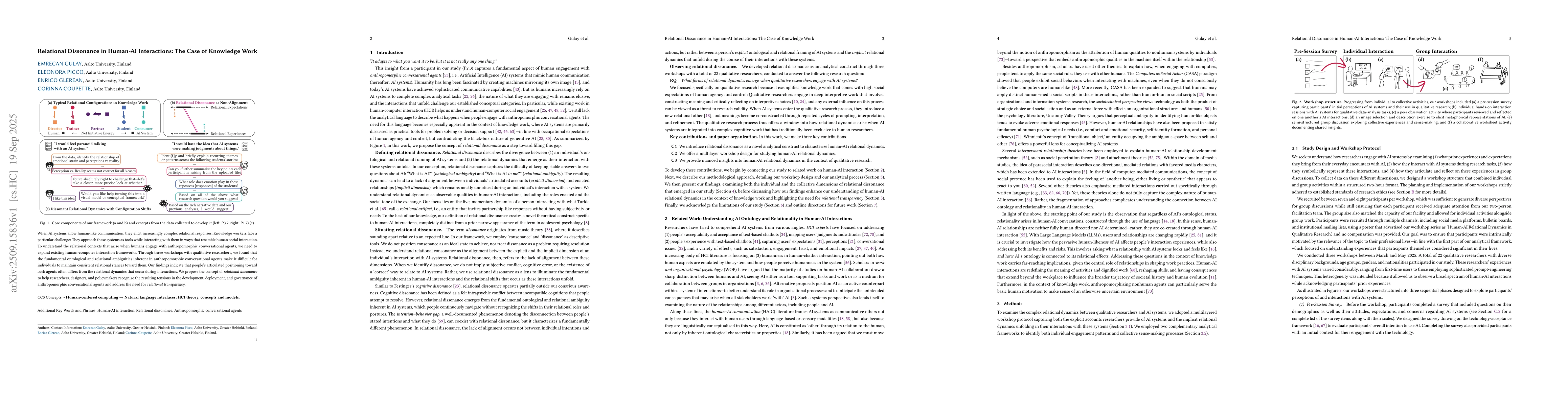 Thumbnail for Relational Dissonance in Human-AI Interactions: The Case of Knowledge
  Work