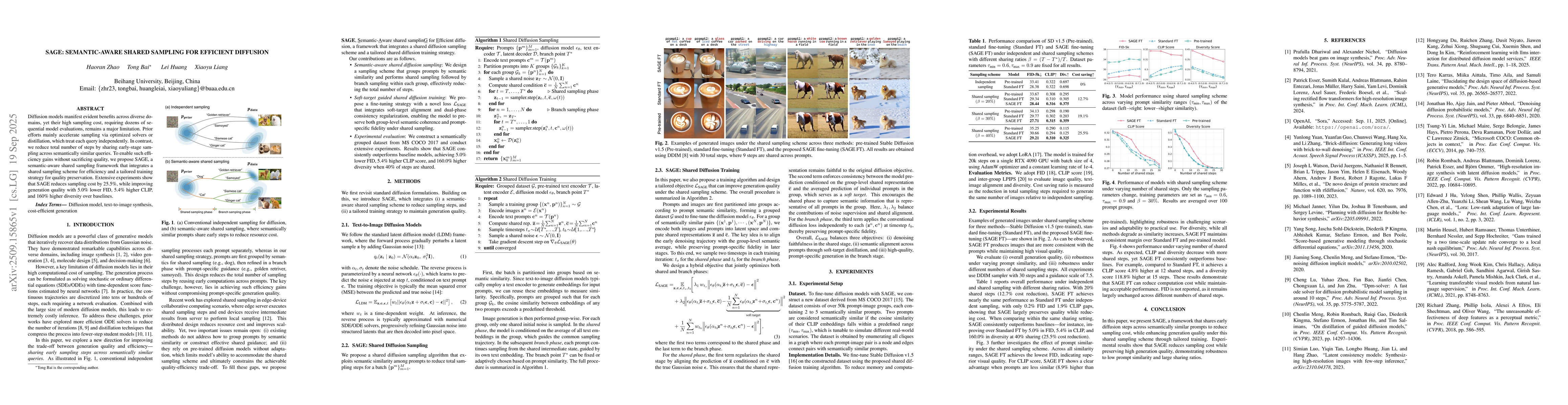Thumbnail for SAGE: Semantic-Aware Shared Sampling for Efficient Diffusion