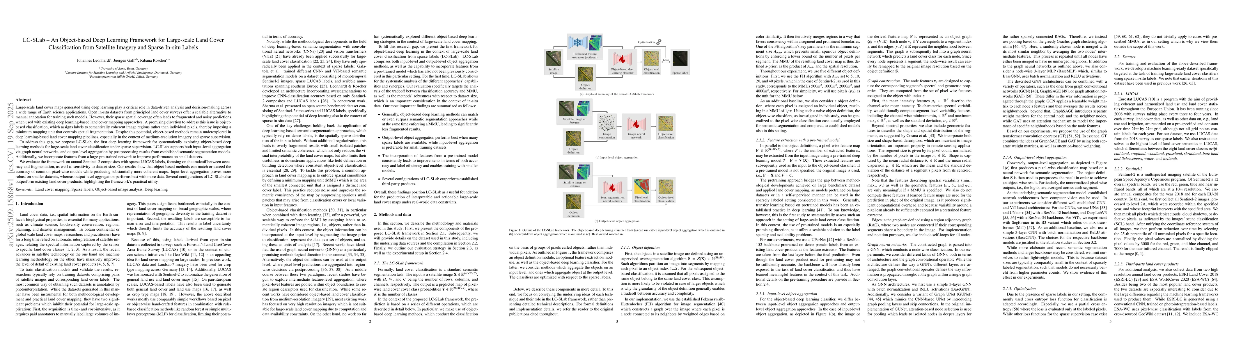 Thumbnail for LC-SLab -- An Object-based Deep Learning Framework for Large-scale Land
  Cover Classification from Satellite Imagery and Sparse In-situ Labels