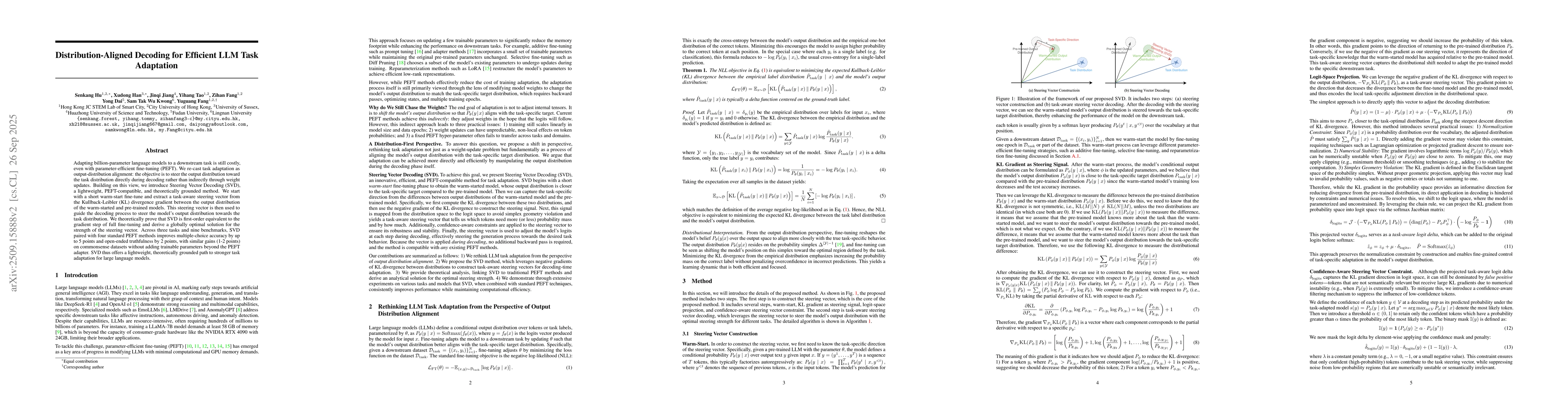 Thumbnail for Distribution-Aligned Decoding for Efficient LLM Task Adaptation
