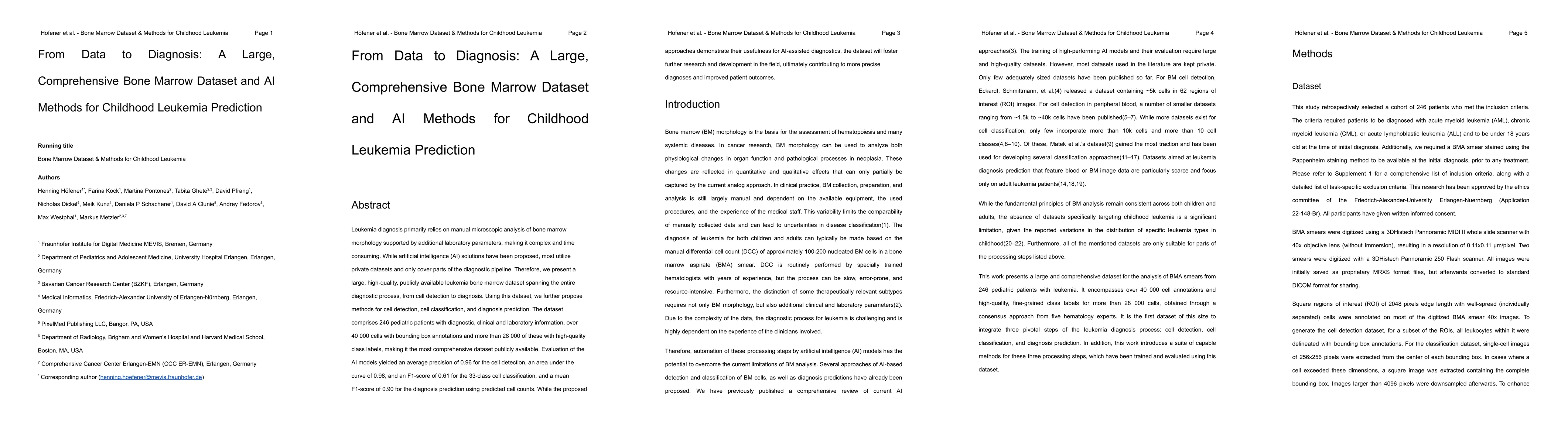 Thumbnail for From Data to Diagnosis: A Large, Comprehensive Bone Marrow Dataset and
  AI Methods for Childhood Leukemia Prediction