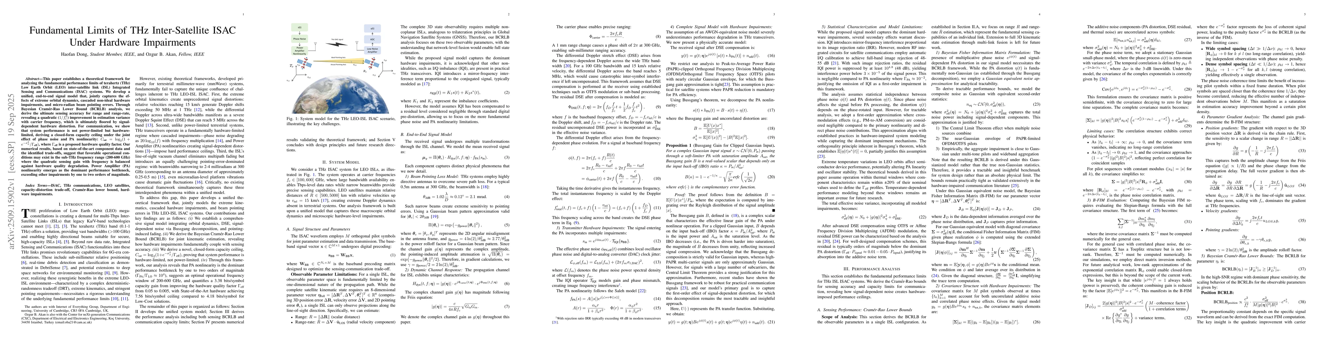 Thumbnail for Fundamental Limits of THz Inter-Satellite ISAC Under Hardware
  Impairments