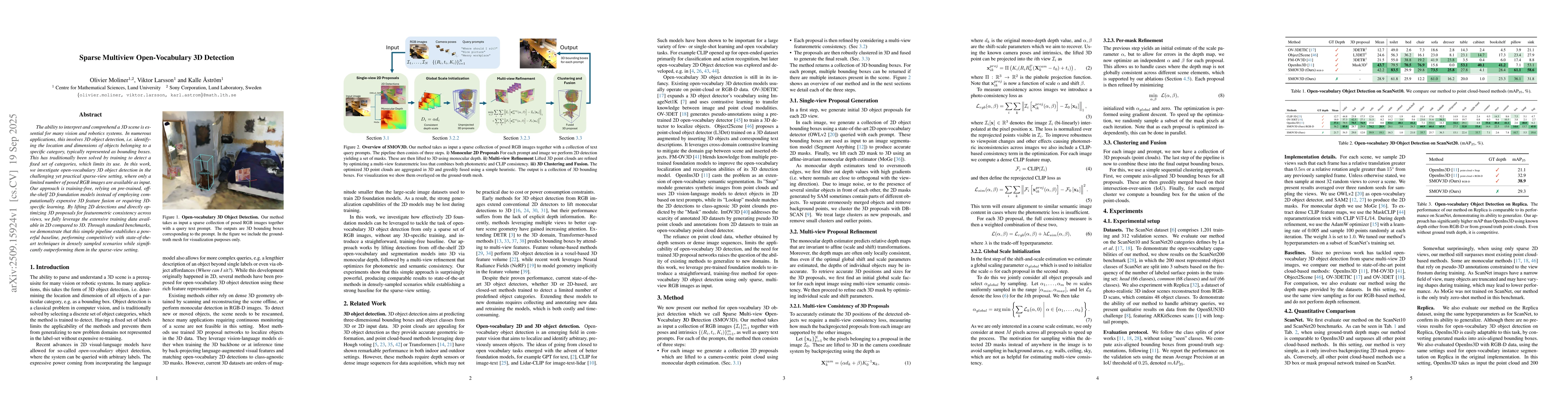 Thumbnail for Sparse Multiview Open-Vocabulary 3D Detection