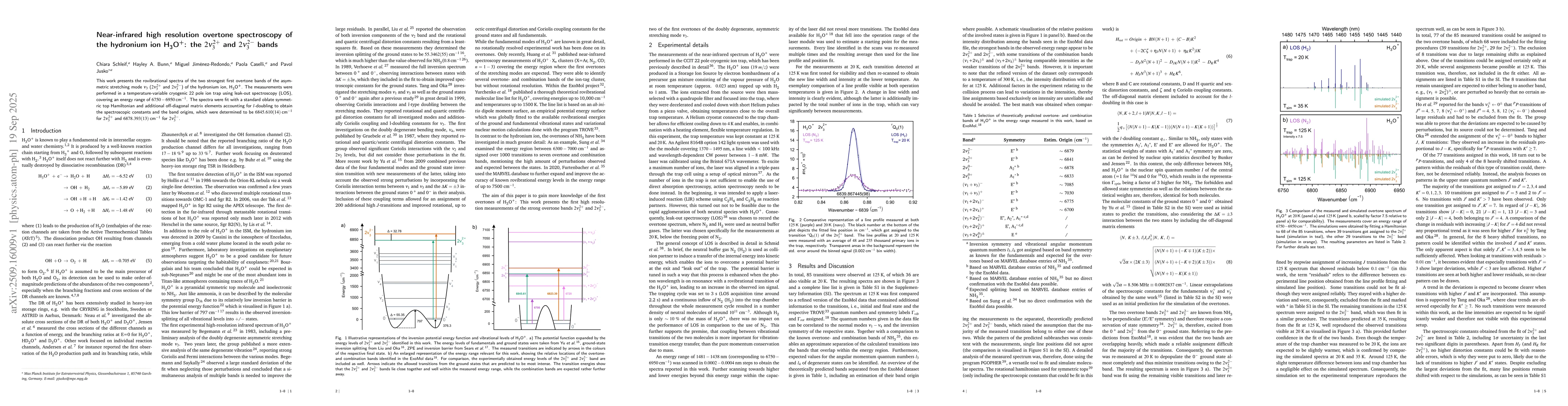 Thumbnail for Near-infrared high resolution overtone spectroscopy of the hydronium ion
  H$_3$O$^+$: the $2ν_3^{2+}$ and $2ν_3^{2-}$ bands