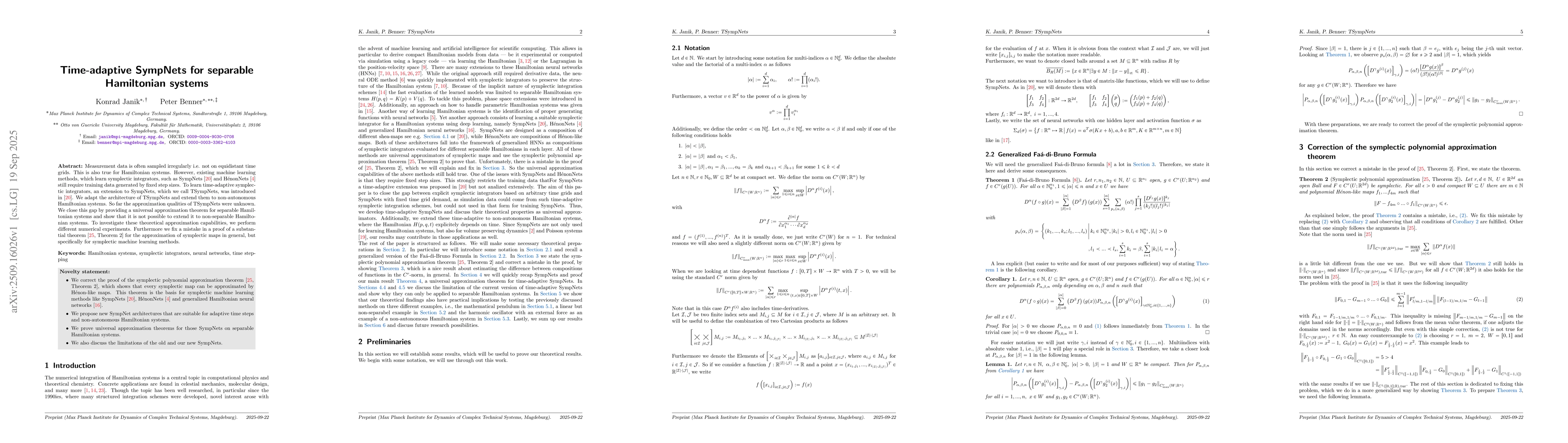 Thumbnail for Time-adaptive SympNets for separable Hamiltonian systems