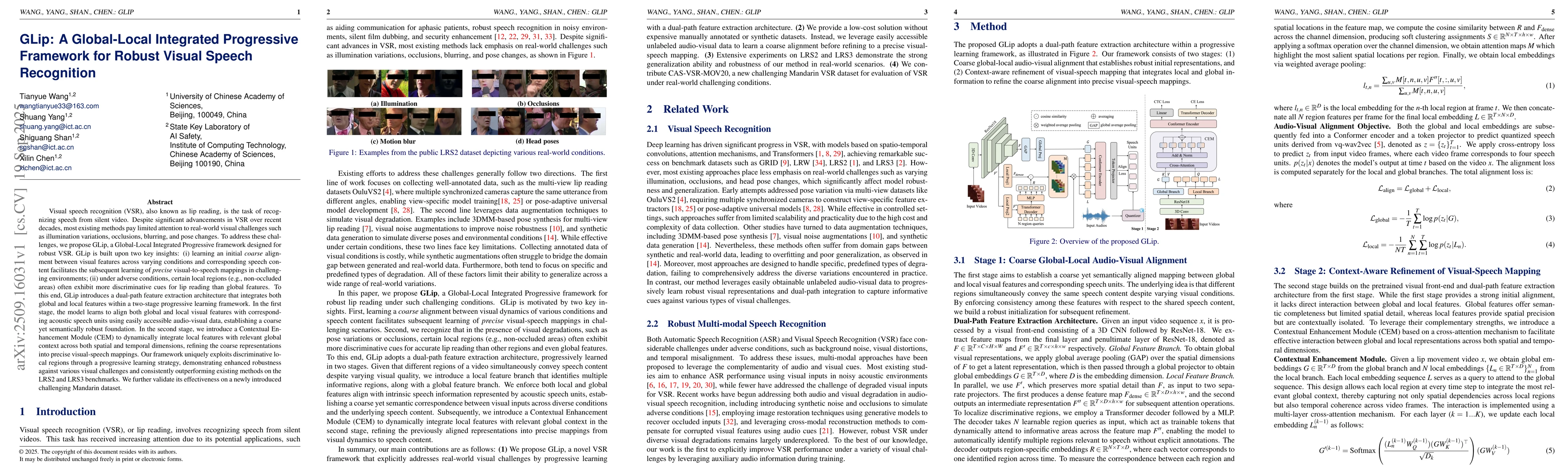 Thumbnail for GLip: A Global-Local Integrated Progressive Framework for Robust Visual
  Speech Recognition