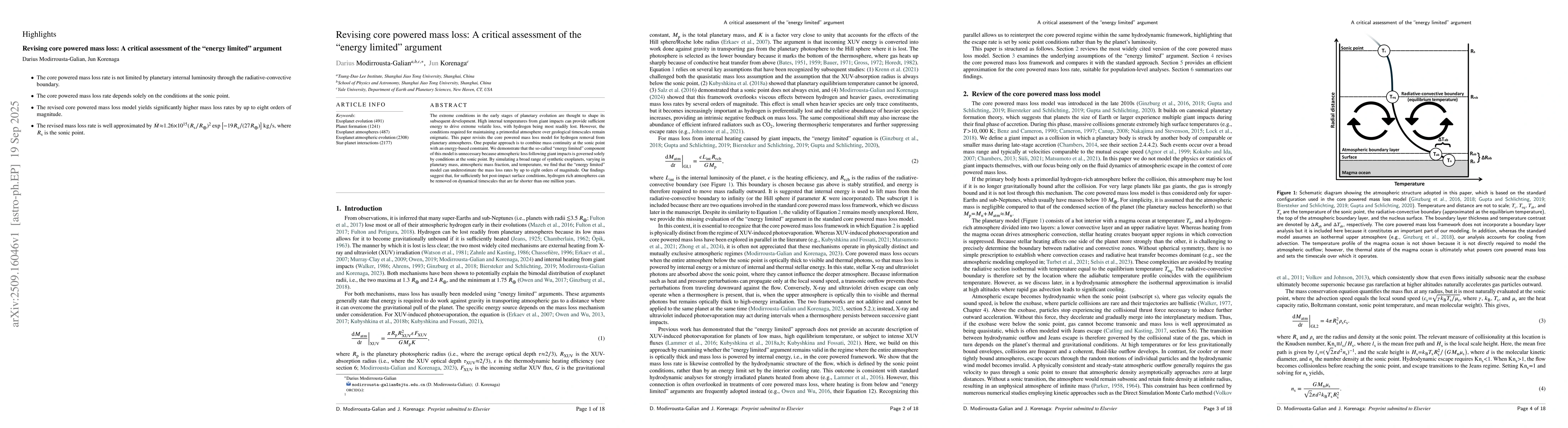 Thumbnail for Revising core powered mass loss: A critical assessment of the "energy
  limited" argument