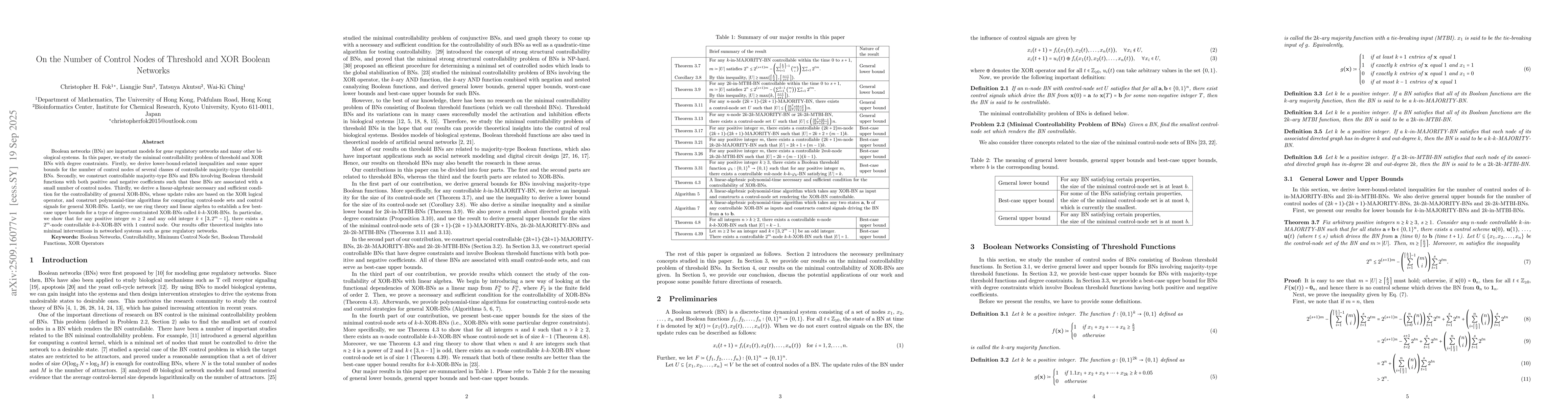 Thumbnail for On the Number of Control Nodes of Threshold and XOR Boolean Networks