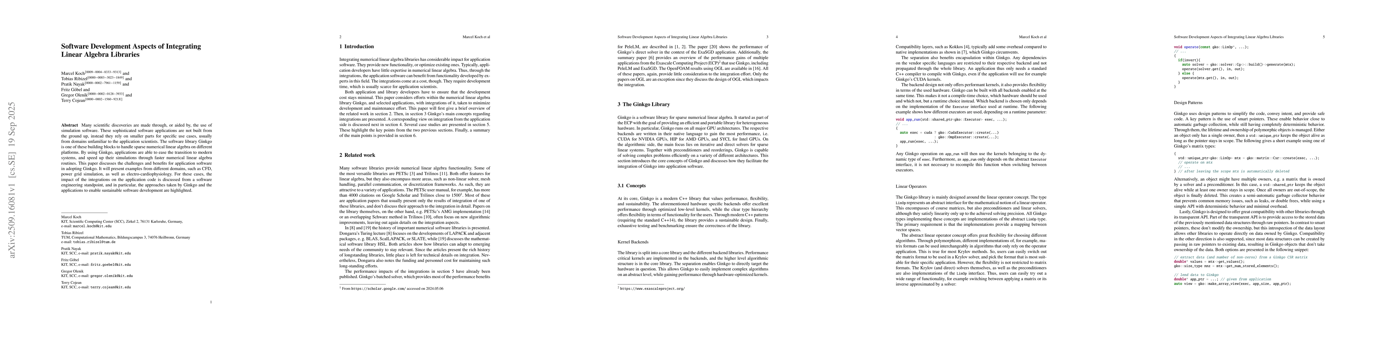Thumbnail for Software Development Aspects of Integrating Linear Algebra Libraries