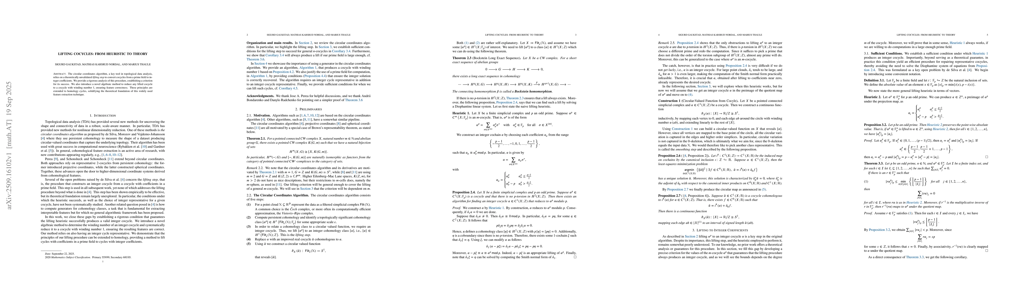 Thumbnail for Lifting Cocycles: From Heuristic to Theory