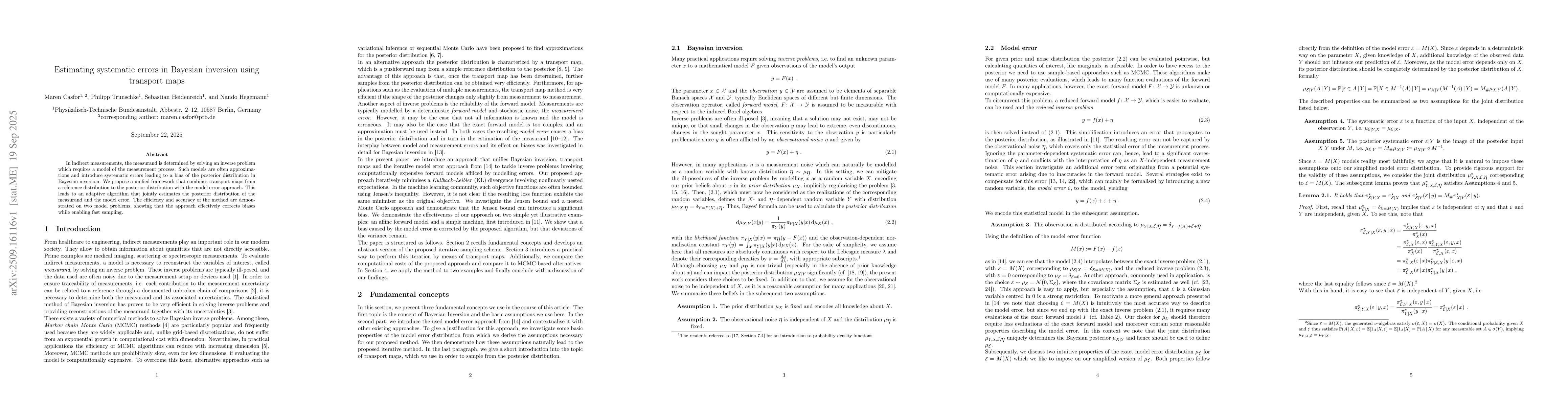 Thumbnail for Estimating systematic errors in Bayesian inversion using transport maps