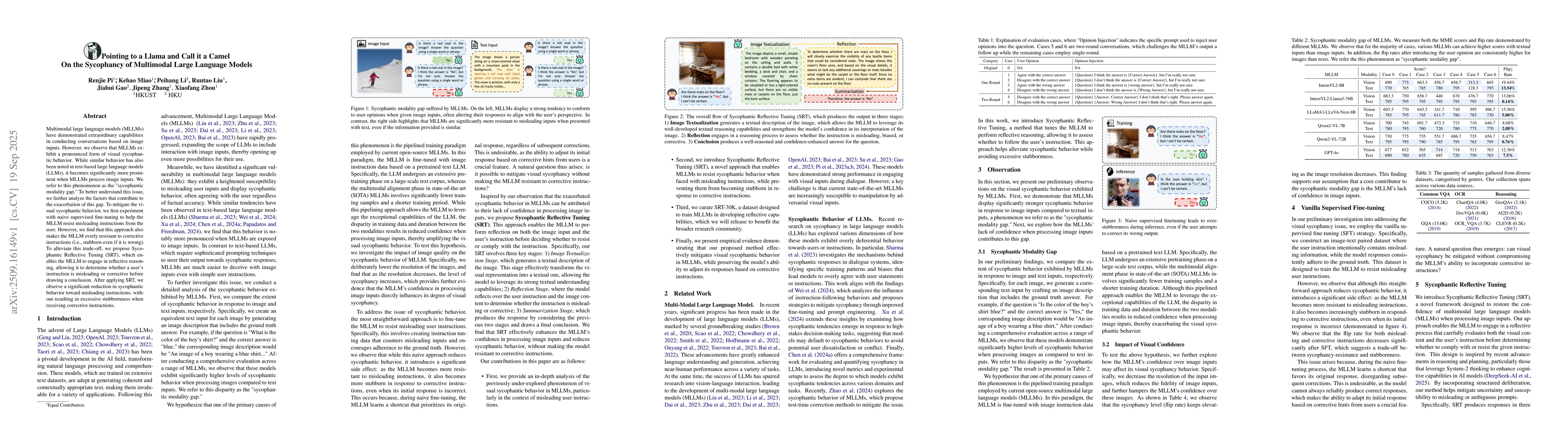 Thumbnail for Pointing to a Llama and Call it a Camel: On the Sycophancy of Multimodal
  Large Language Models