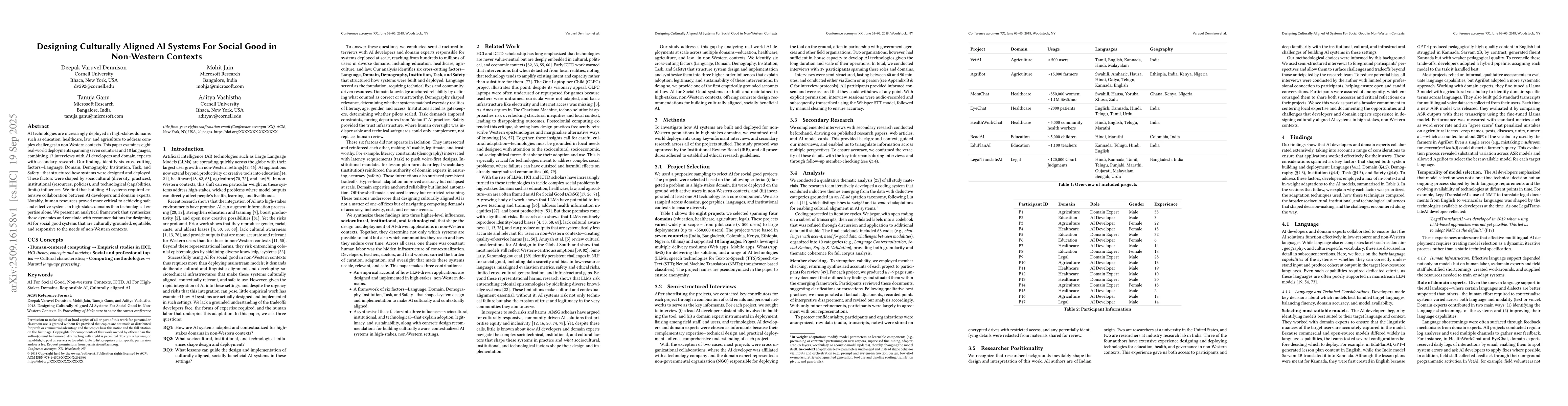Thumbnail for Designing Culturally Aligned AI Systems For Social Good in Non-Western
  Contexts