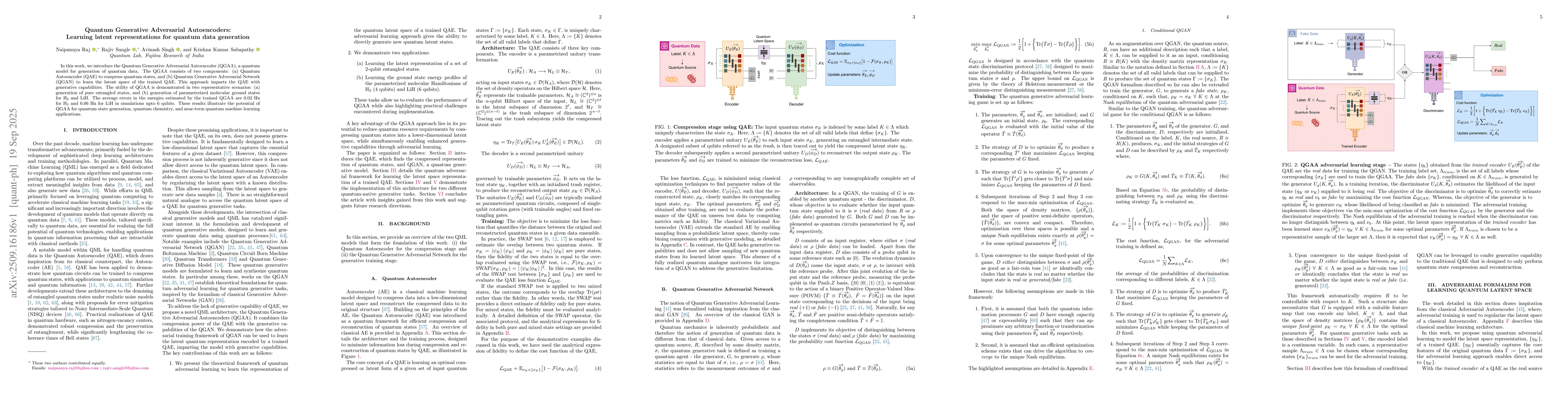 Thumbnail for Quantum Generative Adversarial Autoencoders: Learning latent
  representations for quantum data generation