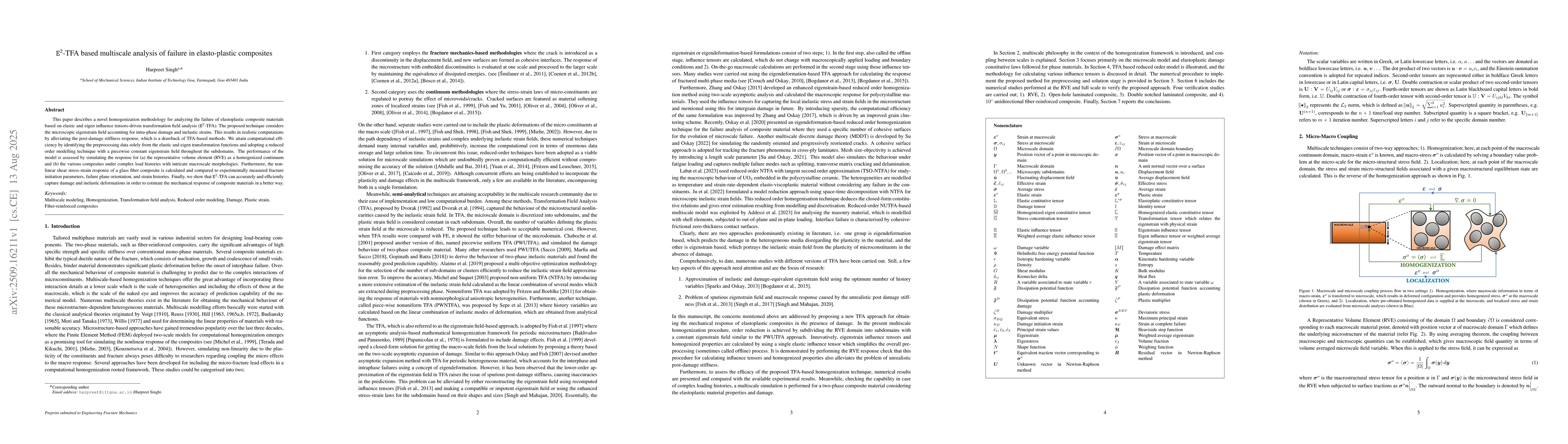 Thumbnail for E$^2$-TFA based multiscale analysis of failure in elasto-plastic
  composites