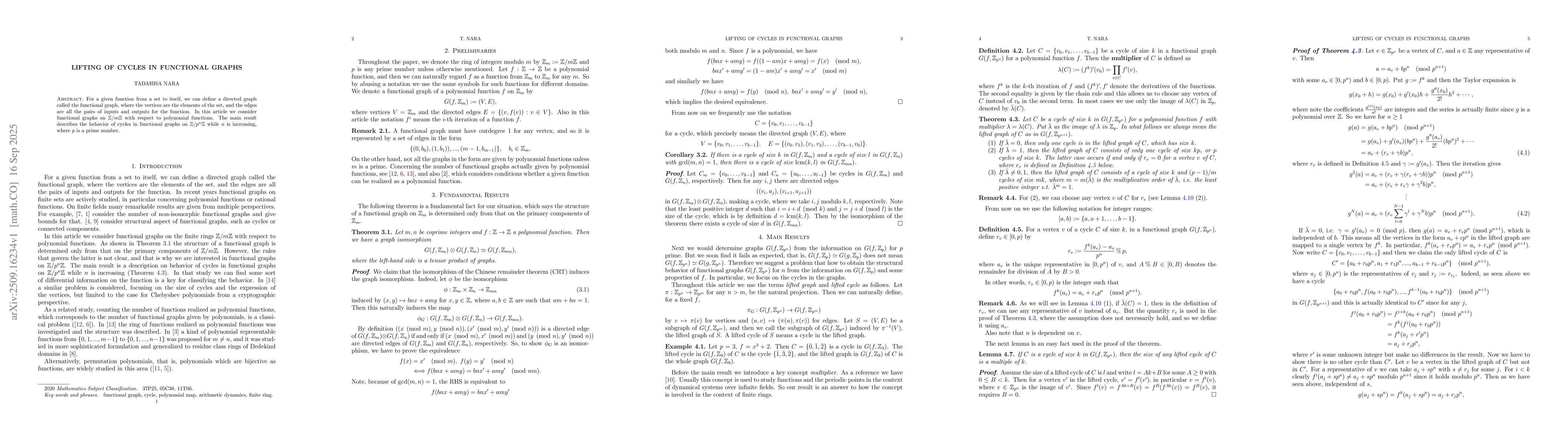 Thumbnail for Lifting of cycles in functional graphs