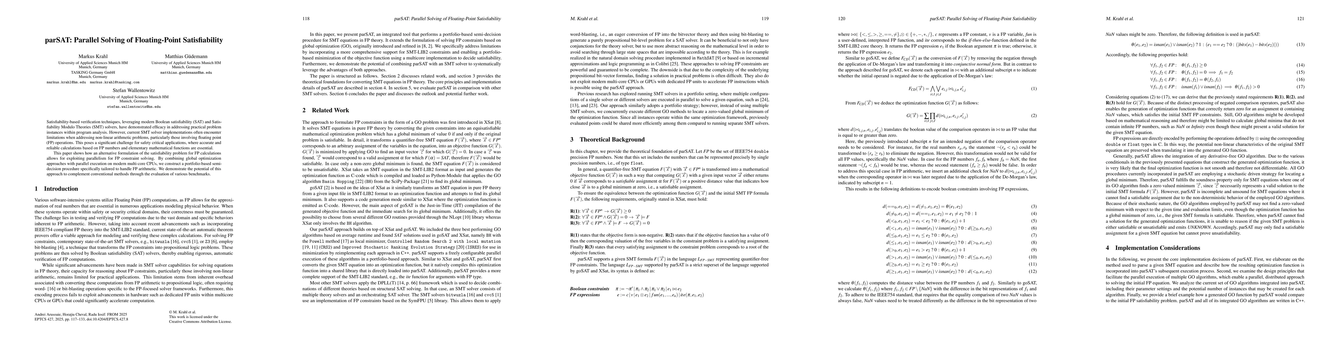 Thumbnail for parSAT: Parallel Solving of Floating-Point Satisfiability