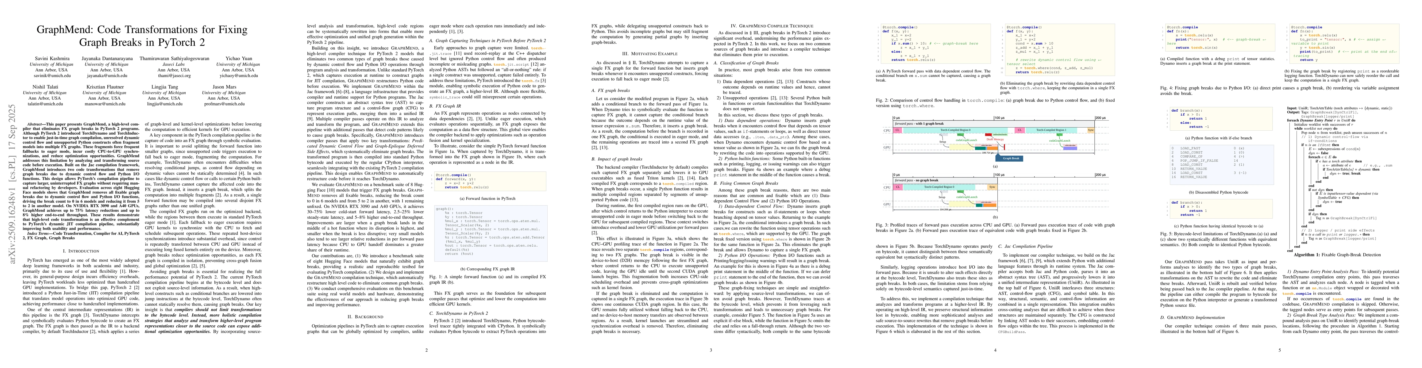 Thumbnail for GraphMend: Code Transformations for Fixing Graph Breaks in PyTorch 2