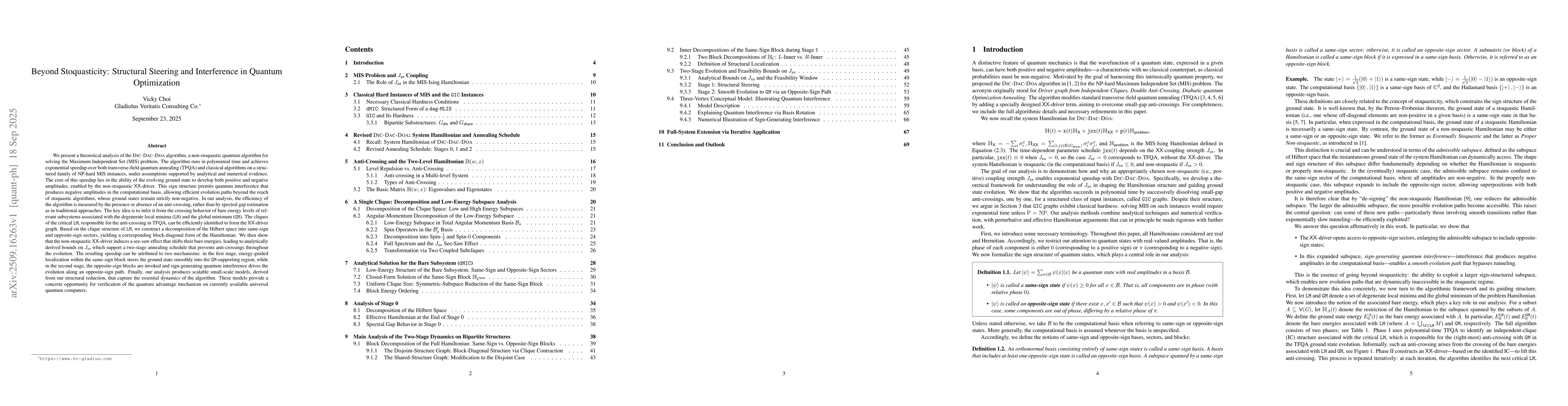 Thumbnail for Beyond Stoquasticity: Structural Steering and Interference in Quantum
  Optimization