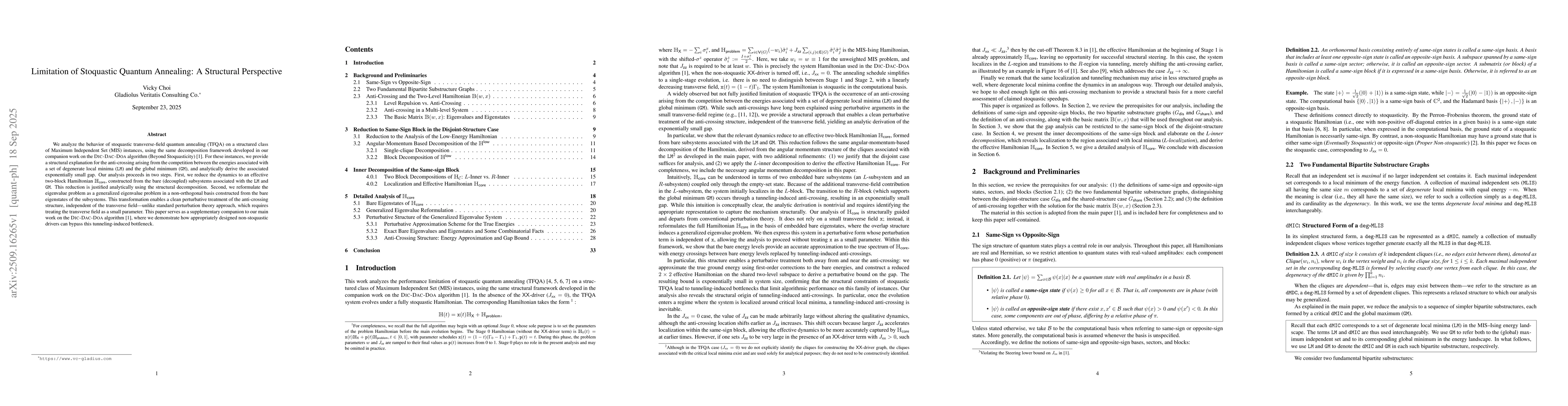 Thumbnail for Limitation of Stoquastic Quantum Annealing: A Structural Perspective